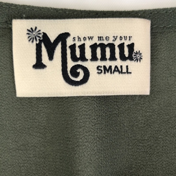 Show Me Your Mumu The Zuko Top Green Lace Up Bell Sleeve Size S - Picture 8 of 11